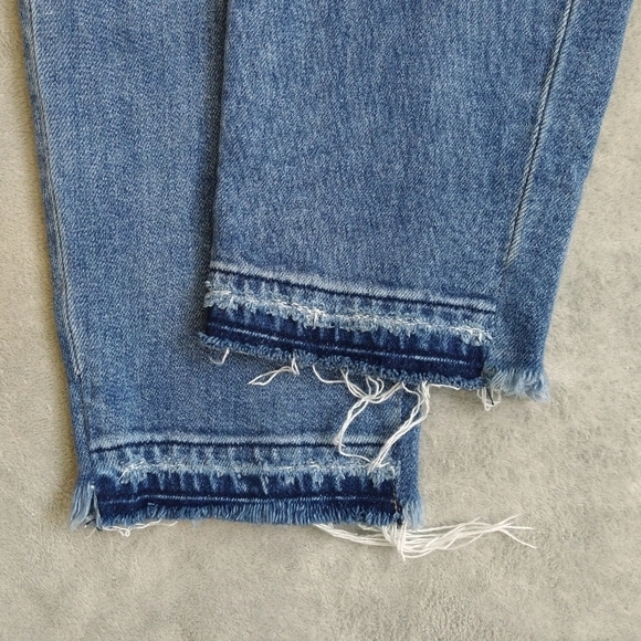 Kancan Iona Scissor Released Hem High Rise Jean Medium Stone Distressed Cropped - Picture 4 of 10